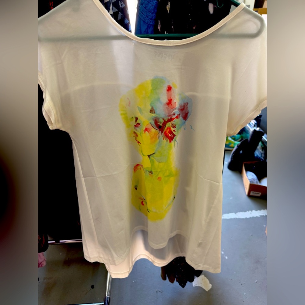 Funky People White Tee with Colorful Graphic
